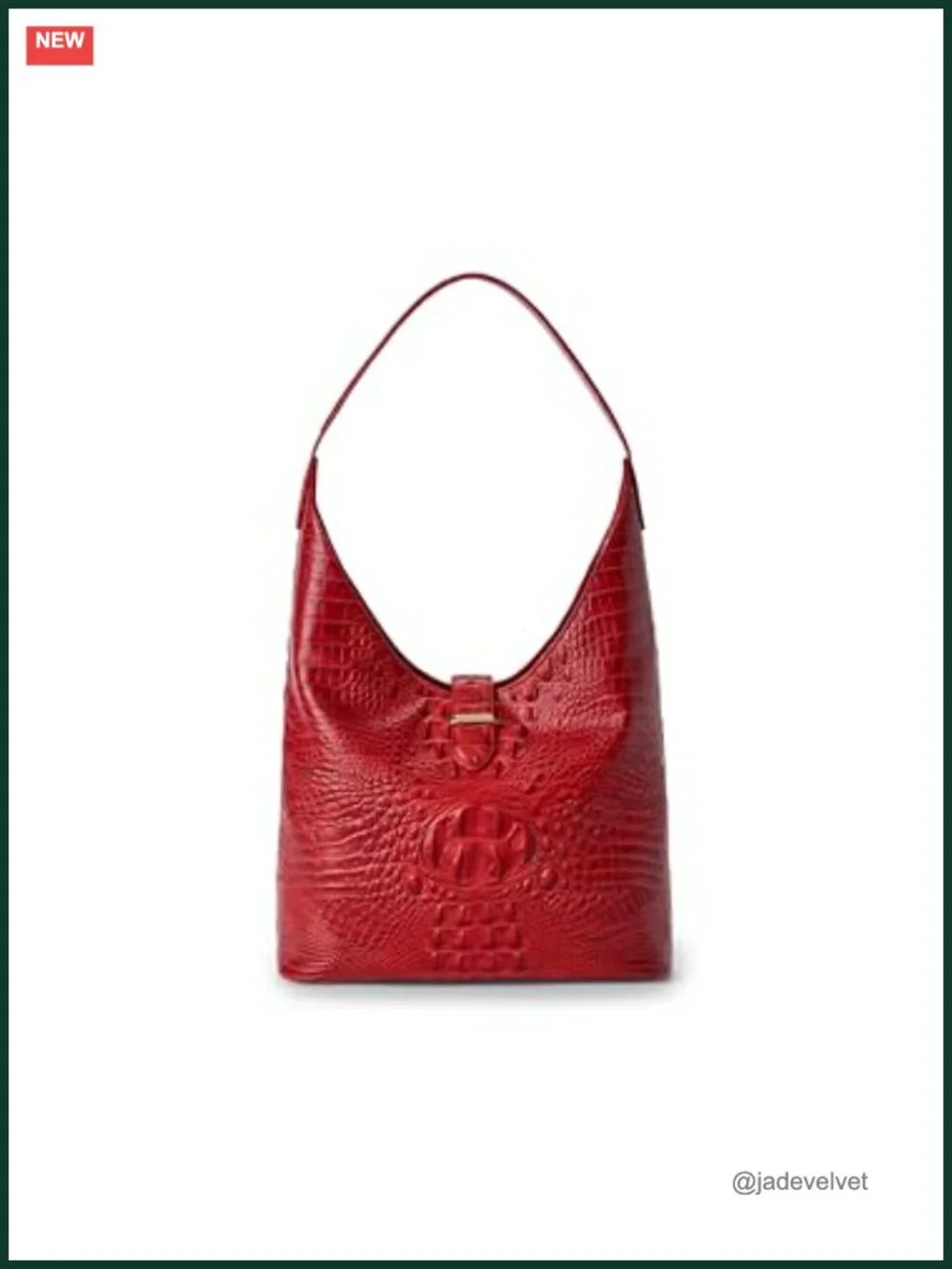 Leather Hobo Handbag with Adjustable Crossbody Strap, Zipper Closure